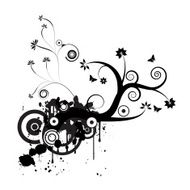 grunge vector floral design