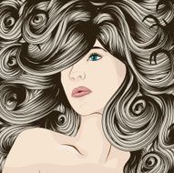 Woman&#039;s face with detailed hair N4