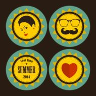 Retro set of labels with pictures on it