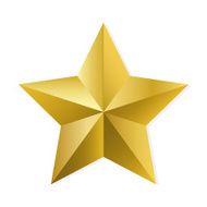 Gold star isolated vector object