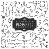 Decorative ink curls and swirls Designers collection