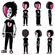 Emo character model sheet (views)