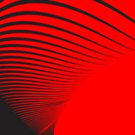 abstract black arc shape with red background
