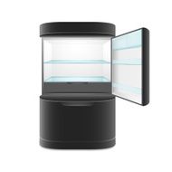 Modern two door black refrigerator