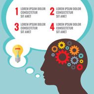 Vector infographic concept with human head and bubbles