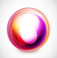 Glossy orange and purple abstract shape