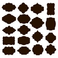 Set of black silhouette frames for badges