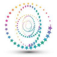 Abstract circles swirl shape stars