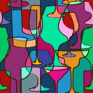 Geometric seamless pattern of glasses