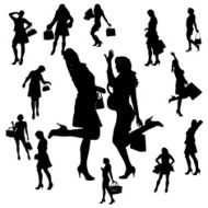 Vector silhouette of a woman N1087