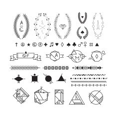 Hipster black and white graphic elements N2