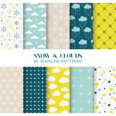 10 Seamless Patterns - Snow and Clouds N2