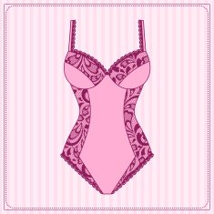 Fashion female lingerie with vintage lace ornament N7