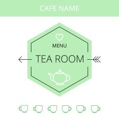 Tea room business card template N2