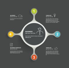 Circle numbered infographic template Network banner Vector