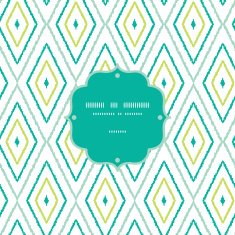 Green ikat diamonds frame seamless patterns backgrounds