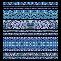 ethnic seamless stripes background set