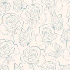 Beautiful Decorative Butterfly with Roses Flowers