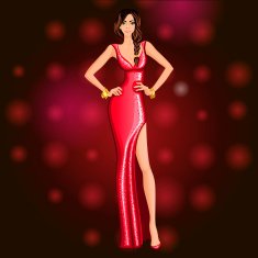 Glamorous dancing party girl
