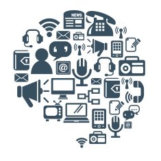 Communication Icons in Conversation Shape N3