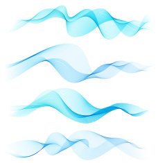 Set of vector color curve lines design element N10