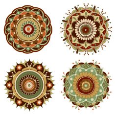 Set of vector rosette Decorative elements