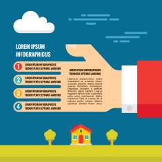 Human Hand - Vector Infographic Concept in Flat Style Design