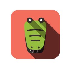 crocodile face flat icon design Animal icons series