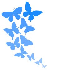 background with a border of butterflies flying N6