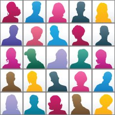 Avatars of silhouettes with different hairstyles N3