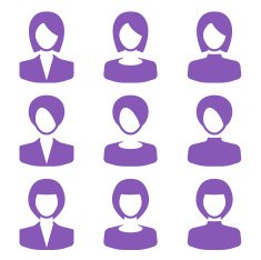 People Icons - Female Hairstyles and Clothes