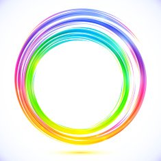 Rainbow vector abstract circle frame N3
