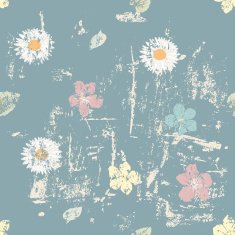 grungy floral seamless pattern N5