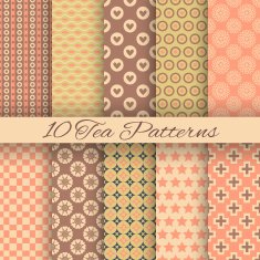 Tea abstract vector seamless patterns (tiling swatch) N3
