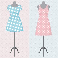 Different vintage dresses on a mannequin N3