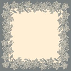 White Lace Floral Pattern Gray Background