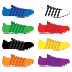 Running Shoes with Stripes in Different Colours