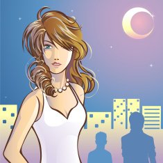 City Night Life of Beautiful Woman