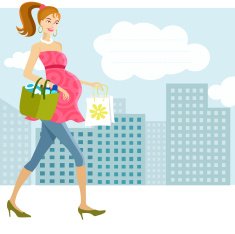 Pregnant Mom Shopping