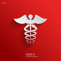 Caduceus Medical Symbol- vector white app icon N2