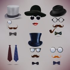 Retro Lady and Gentlemen vector illustration