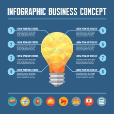 Infographic Concept of Lamp - Light Bulb Idea Illustration