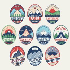 Mountain badge set2color