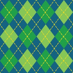 Colorful argyle blue and green seamless pattern