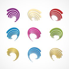 set of abstract wave stripe pattern icon for design