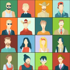 Set of avatars flat design N3