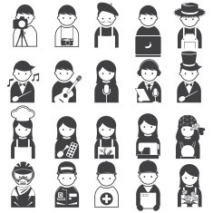 Various People Symbol Icons Occupation and Artisan Set N2