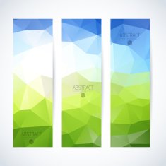 Abstract mosaic vertical banners set N43