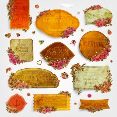 Vintage Labels Icon Set N3