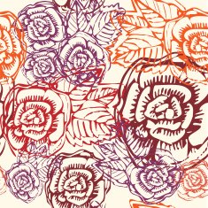 Seamless vintage flower rose pattern stamp